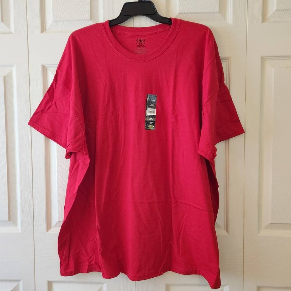 Athletic Works 4XL Shirt Breathable Loose Fit Red 100% Cotton Tee